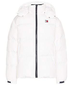 Tommy Jeans Flag Back Alaska Puffer in White