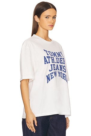 Tommy Jeans 90s Varsity Tee in White. Size XS. Also