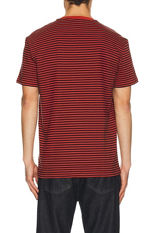 Tommy Jeans Linear Stripe Tee in Red. Size XS. Also