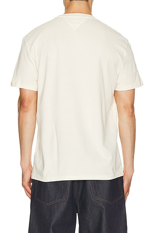 Tommy Jeans Big Flag Tee in Cream. Size S. Also