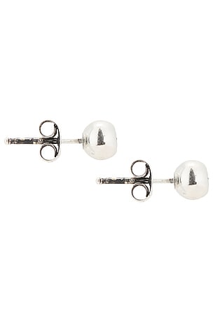 Two Jeys 8 Ball Earrings in Metallic Silver