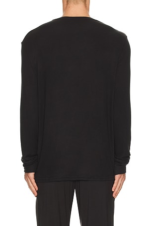 Tommy John Tri Blend Lounge Henley in Black