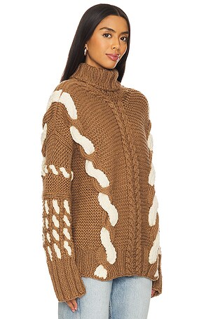 The Knotty Ones Barbora Turtleneck in Brown