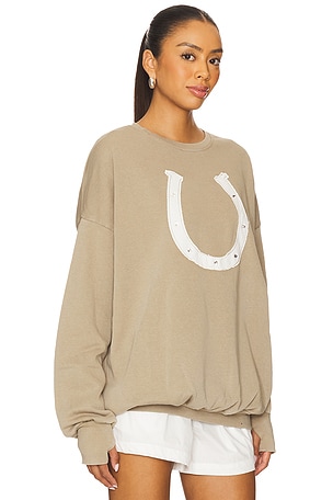 The Laundry Room Horseshoe Patchwork Jump Jumper in Taupe. Size XS. Also