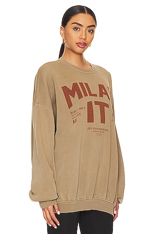 The Laundry Room Welcome To Milan Sweatshirt in Tan