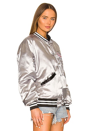 The Laundry Room Coors Light Official Nylon Bomber Jacket in Metallic Silver