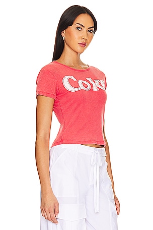 The Laundry Room Coke Patchwork Baby Rib Tee in Red