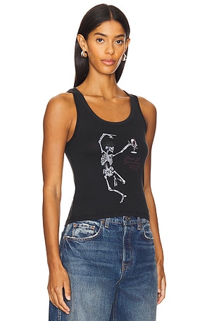 The Laundry Room Dance Til You're Dead Rib Tank in Black