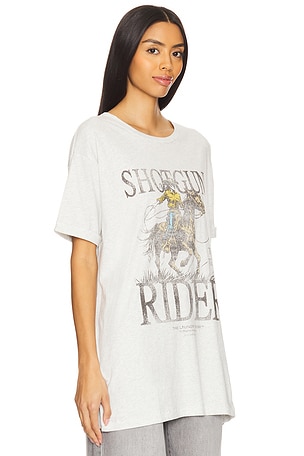 The Laundry Room Shotgun Rider Oversized Tee in Light Grey