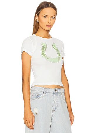 The Laundry Room Lucky Gal Baby Tee in White