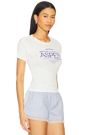 The Laundry Room Lodge Life Baby Tee in White. Size XS. Also