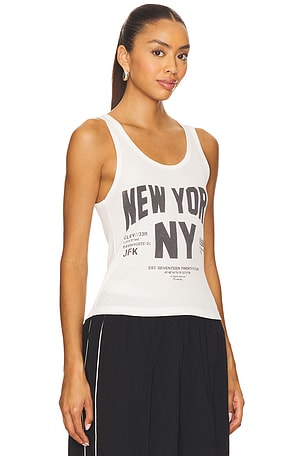 The Laundry Room Welcome To New York Rib Tank Top in White