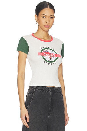 The Laundry Room Coca Cola Winter Sports Baby Tee in White