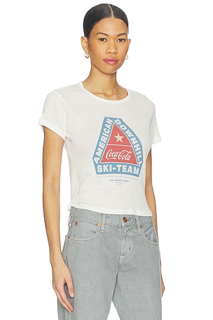 The Laundry Room American Downhill Ski Team Baby Tee in White. Size XS. Also