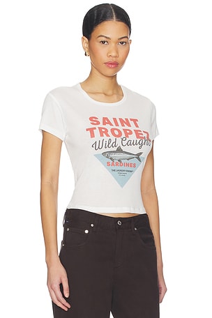 The Laundry Room Saint Tropez Sardines Baby Tee in White
