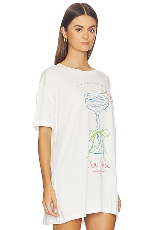 The Laundry Room Strawberry Champagne Oversized Tee in White
