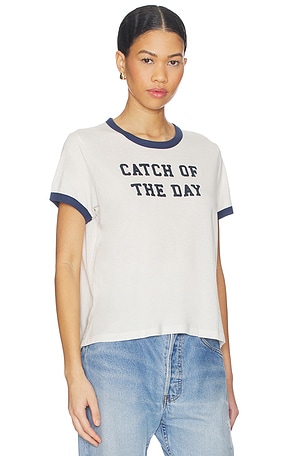 The Laundry Room Catch Of The Day Ringer Tee in White
