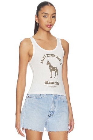 The Laundry Room Ride A Mamacita Rib Tank Top in White