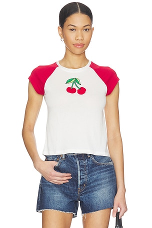 Cherries Embroidery Raglan Baby Tee The Laundry Room