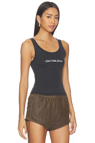 The Laundry Room Diet Coke Please Rib Tank in Black