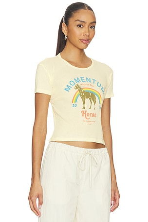 The Laundry Room Momentum Horse Baby Tee in Lemon