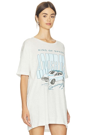 The Laundry Room King Of Speed America Racing Oversized Tee in Grey