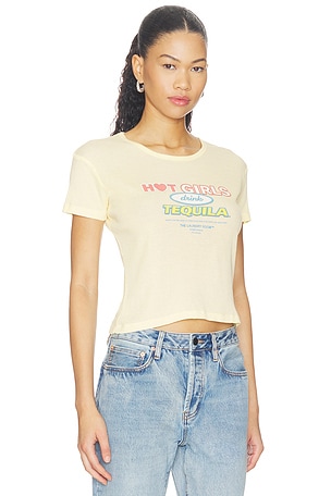 The Laundry Room Hot Girls Drink Tequila Baby Tee in Yellow