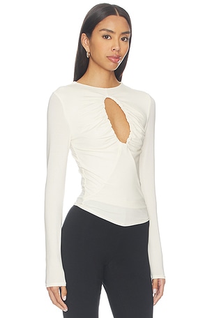 The Line by K Demi Keyhole Top in Ivory