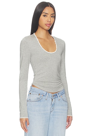The Line by K Nero Top in Light Grey