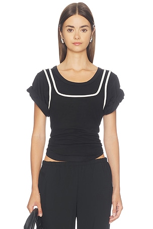 Daqi Short Sleeve Layered Top The Line by K