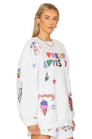 The Mayfair Group Somebody Loves You Crewneck in White