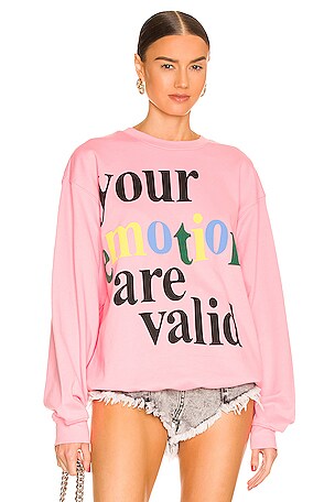 Mayfair Your Emotions Are Valid Oversized newest Sweatshirt Pink