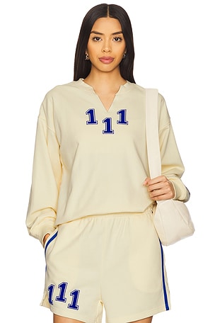 The Mayfair Group Mayfair Athletic Dept Crewneck in Yellow,Cream