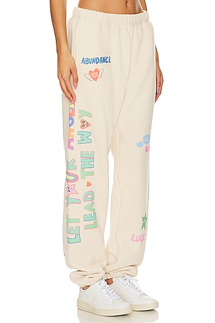 The Mayfair Group Angels All Around You Sweatpants in Cream. Size XS. Also