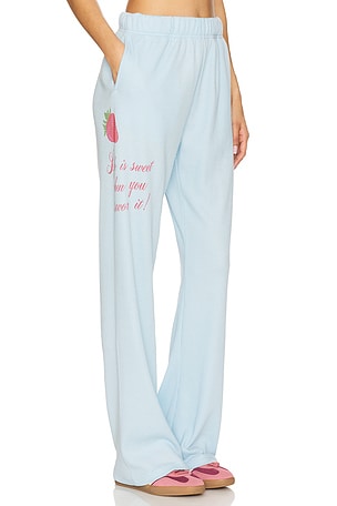 The Mayfair Group Life Is Sweet Waffle Sweatpants in Baby Blue