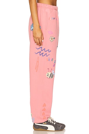 The Mayfair Group Somebody Loves You Sweatpant in Pink