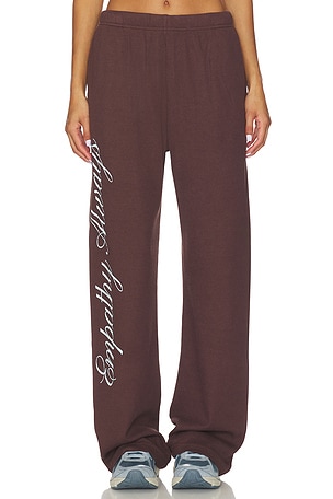 The Mayfair Group Empathy Always Waffle Wide Leg Sweatpants in Brown