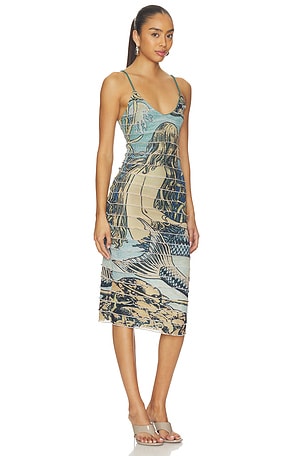 Tyler McGillivary Mermaiden Ruffle Dress in Blue