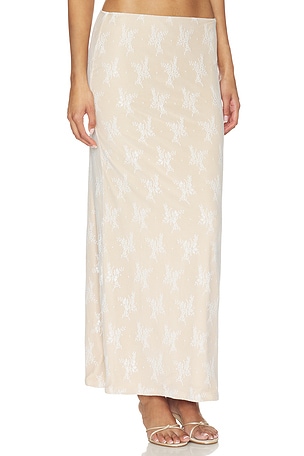 Tiger Mist Karolina Maxi Skirt in Nude,White