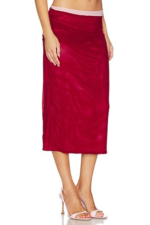 Tiger Mist Caline Midi Skirt in Red