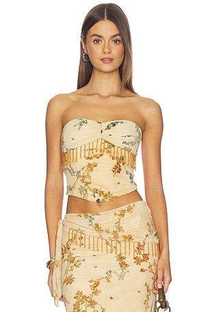 Burnout Fringe Tube Top Tiger Mist