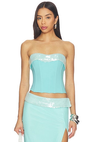 Sequin Bust Corset Tiger Mist