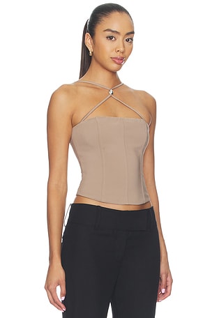 Tiger Mist Tamora Corset Top in Taupe. Size XS. Also