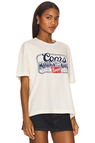 The Forecast Agency Coors Banquet Beer Cropped Tee in Cream