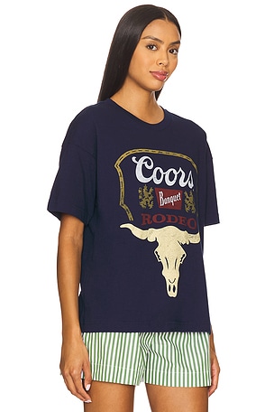 The Forecast Agency Coors Banquet Beer Cropped Tee in Navy