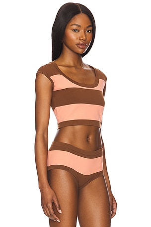 Tropic of C Ballet Bikini Top in Brown,Blush