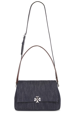 Charlie Denim Shoulder Bag Tory Burch
