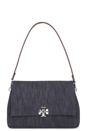 Tory Burch Charlie Denim Shoulder Bag in Navy