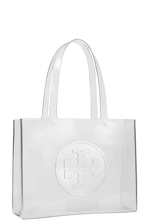 Tory Burch Ella Clear Small Tote in White