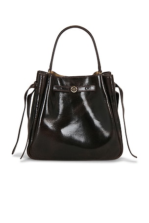 Tory Burch Romy Distressed Bucket Bag in Brown
